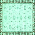 thumbnail image 1 of Ahgly Company Indoor Square Oriental Turquoise Blue Traditional Area Rugs, 8' Square, 1 of 4