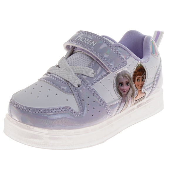 Disney Frozen Girls Sneakers with Elsa And Anna Design (Toddler Little Kids), Purple White, Size: 12