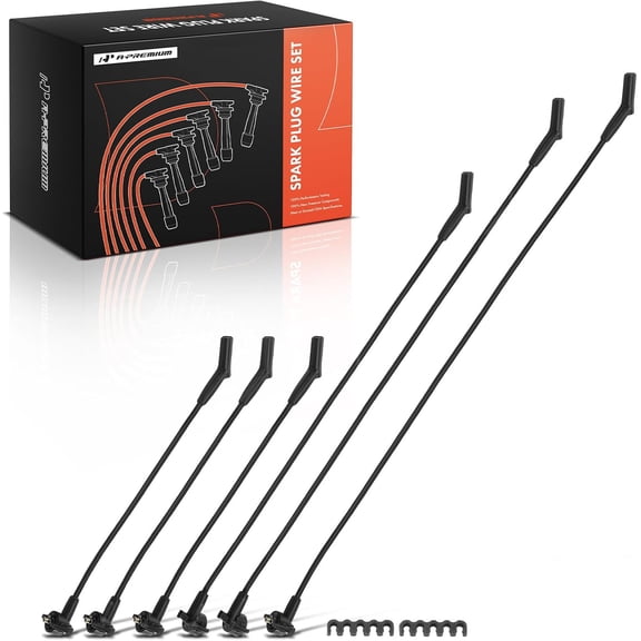 A-Premium Ignition Spark Plug Wires Set of 6 Compatible with Ford Aerostar 1990-1996 Explorer 1991-1996 Ranger 1990-1996 & Mazda B4000 1994-2000 Navajo 1991-1994 V6 4.0L OHV