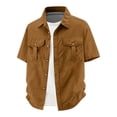 thumbnail image 2 of Kalauyu Short Sleeve Button Down Shirts for Men Turn Down Collar with Chest Pocket Lightweight Quick Dry Outdoor Work Shirts, 2 of 9