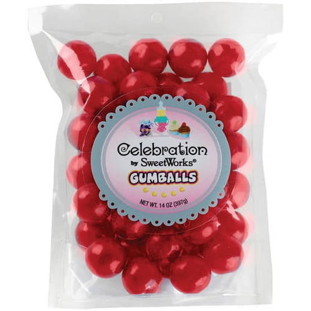 Sweetworks Gumballs Stand-Up Bag, 14 oz, Red