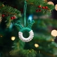 thumbnail image 4 of Ganfancp Colgante de Cuerno de Reno Tejido a Mano Adornos Redondos para El Árbol de Navidad Regalo de Navidad de Algodón Decoración de Joyería Tejida Decoración de La Pared Del Hogar Ofertas Del Día, 4 of 6