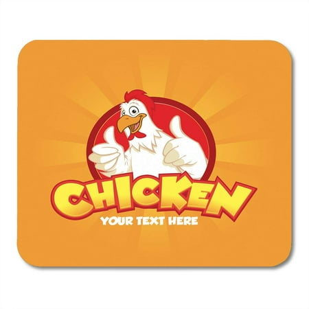 SIDONKU Red Fried Happy Funny Cartoon Rooster Chicken Giving Thumbs Up Two Hand on Orange Yellow Chef Mousepad Mouse Pad Mouse Mat 9x10