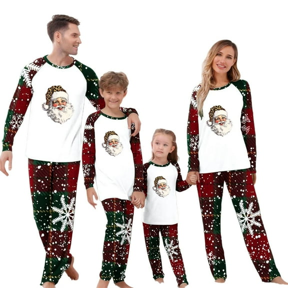 Zwiiyzr Christmas Pajamas for Family for Dad Parent-Child Christmas Set Printed Home Wear Pajamas Two-Piece Set Red-Dad