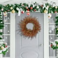 thumbnail image 4 of Festive Artificial Eucalyptus Christmas Wreath with Glitter Branches for Indoor Outdoor Holiday Decor Perfect for Front Door Wall Mantle or Porch, 4 of 5