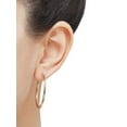 thumbnail image 2 of Brilliance Fine Jewelry 10K Yellow Gold 2.3MM X 37MM Hollow Round Hoop Earrings, 2 of 4