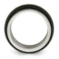 thumbnail image 2 of Titanium Men's and Black Titanium Men's-Inlay with 14k Yellow Stripe Wedding Band Ring Size 11, 2 of 7
