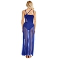 thumbnail image 4 of Yhong Women's Sleeveless Lyrical Dance Dress Asymmetrical Mesh Maxi Length with Built-in Leotard Royal Blue M, 4 of 8