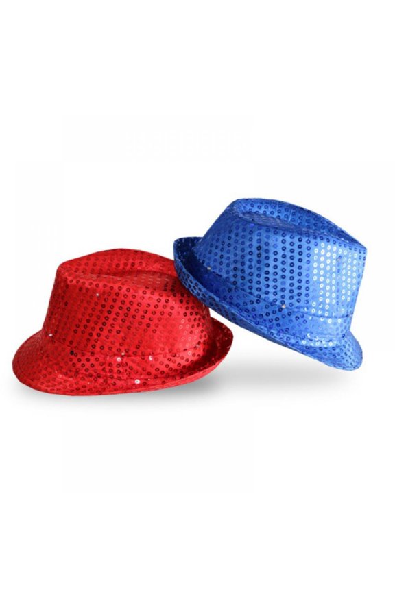 Adult Jazz Hat LED Glowing Jazz Hat Sequin Jazz Hat Stage Performance Jazz Dance Festival Club Party Hat for Men Women