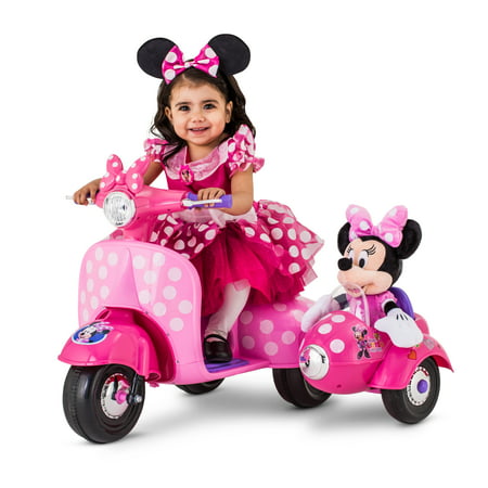 Kid Trax 6-Volt Minnie Mouse Happy Helpers Scooter Ride-On with Sidecar
