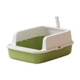 thumbnail image 5 of 2026 New Open Top Cat Litter Box, High Wall Semi Enclosed Pet Litter Tray for Home Living Room, Non Slide Bottom & Easy to Clean, 15.75x11.81x6.69in Green, 5 of 6