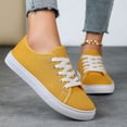 thumbnail image 5 of Pandaie Women's Fashion Sneakers Low Top Walking Running Tennis Shoes Lace up Non Slip Canvas Flats for Work Casual Daily Footwear Yellow,10.5, 5 of 8