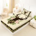 thumbnail image 4 of Manfei Wild Buck Grid Twin Sheets,Pretty Floral Bedding,Green,3-Piece,1 Fitted Sheet and 1 Pillowcase, 4 of 6