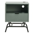 thumbnail image 2 of Furniture of America Estee 1-Drawer Wood Indoor End Table with USB Port, Sage Green, 2 of 10