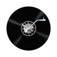 thumbnail image 3 of Reloj de pared de vinilo redondo, silencioso, con números arábigos, decorativo, color negro, ideal para escuela, hogar, granja o, 3 of 9