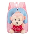 thumbnail image 4 of GobdXE Back To School Unisex Student Detachable Plush Monkey Doll Mini Backpack Love Heart Embroidery Front Pocket Water Resistant Daypack Size:One Size, 4 of 4