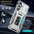 thumbnail image 3 of LeYi Samsung Galaxy A54 5G Case, A54 5G Case with 2 Pack Screen Protectors, Heavy Duty Armor Case with Slide Cover & Upgrade Magnetic 360°Rotatable Kickstand for A54, Gray, 3 of 7