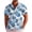 Blue, variant on Men's Hawaiian Wrinkle Short Sleeve Button Down Tropical Floral Beach Vacation Shirt Green 4XL