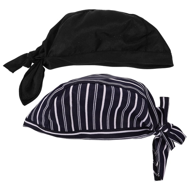 2 gorros de chef de cocina unisex para hombre y mujer, gorros de uniforme de chef y camarero, gorros ajustables.