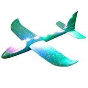 YouLoveIt 18.9" LED Light Airplane Toys Foam Flight Mode Throwing Air Plane Led Flashing Aircraft Toys Large Throwing Foam Plane with Flash Led Light, Gifts for 3 4 5 6 7 8 9 Years Old Boys Girls
