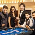 thumbnail image 4 of Costway 8 Players Card Board Game Table with 8 Cup Holders Casino-Grade Felt Surface Blue, 4 of 10