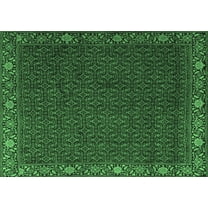 Ahgly Company Indoor Rectangle Persian Emerald Green Traditional Area Rugs, 5' x 7'