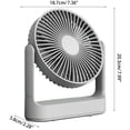 thumbnail image 5 of Tibvox 4000mAh Camping Fan 7 Inch Portable Desk Fan Tent Fan with Hanging Hook for Car, 5 of 17