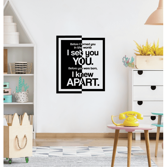 I Formed You Jeremiah 1:5 Bible Verse Religious Religion Christ Saying Motivational Quote Wall Decal Wall Art Designs Stickers for Home Room House Decor Vinyl Wall Sticker Decoration (30x27 inch)