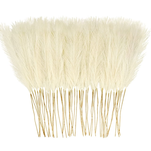 Hierba artificial de pampa sintética, 50 unidades, color beige, 55 cm