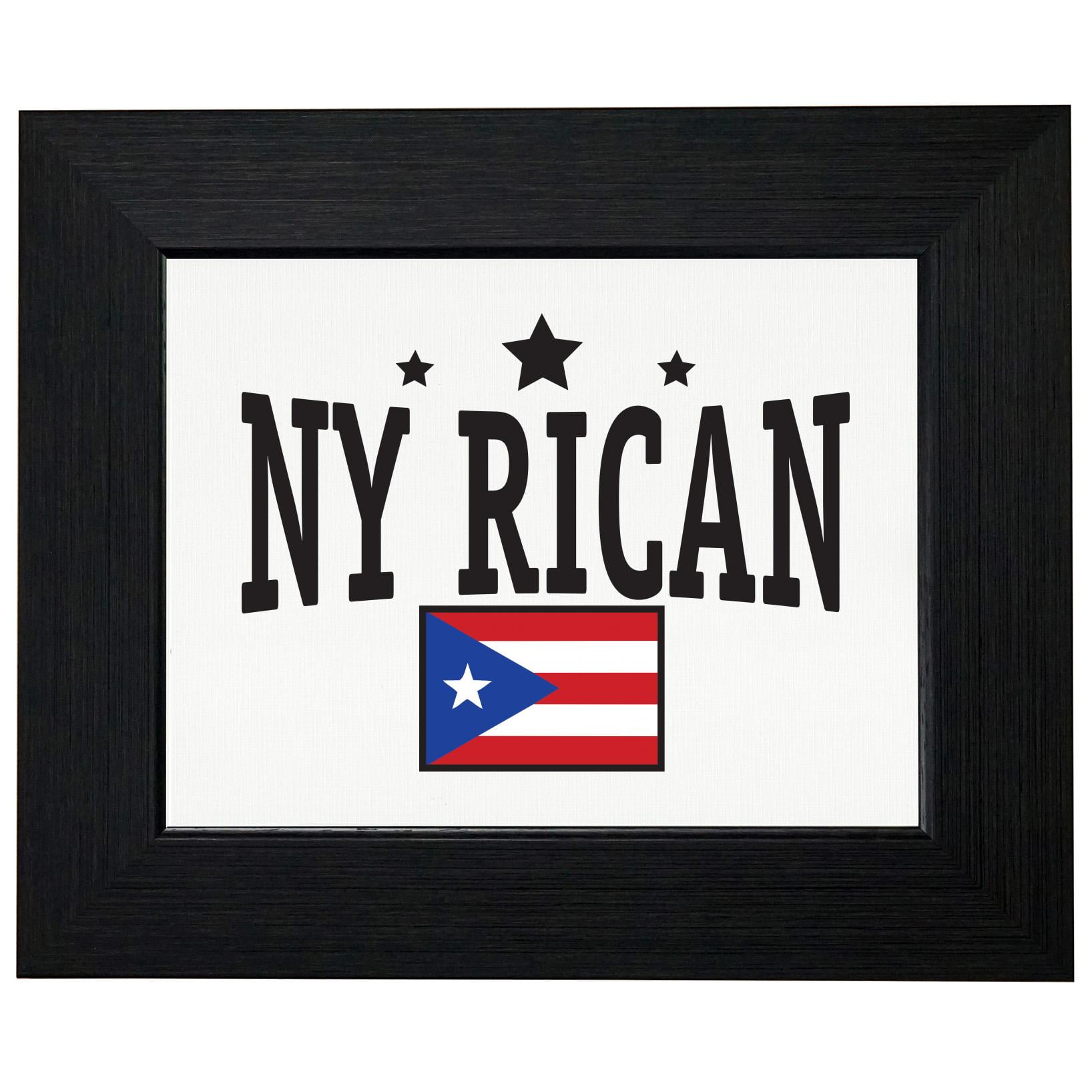 New York Plus Puerto Rico Equal NY Rican Flag Graphic Framed Print