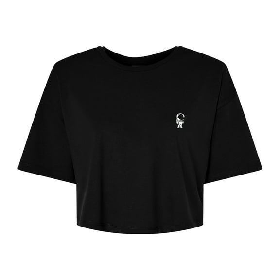 Dalix Astronaut Embroidered Cotton Relaxed Fit Flowy Short Sleeve Crewneck Tee Shirt Womens in Black 2XL XX-Large