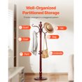 thumbnail image 5 of KFFKFF Freestanding Wooden Coat Rack with Weighted Base & 11 Hooks, Modern Coat Tree for Entryway, Bedroom, Living Room, Clothes Hanger Stand for Coats, Hats, and Bags, 5 of 9
