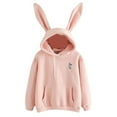 thumbnail image 4 of Sweat à Capuche pour Femmes Filles Mignon Lapin Oreilles Haut Manches Longues Décontracté Chaud, 4 of 4
