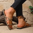 thumbnail image 6 of Domuza Women's Flat Sandals Summer Soft Lightweight Square Open Toe Slides Beach Vacation Pool Casual Home Shower Slipper Camel 9（EU-42）, 6 of 7