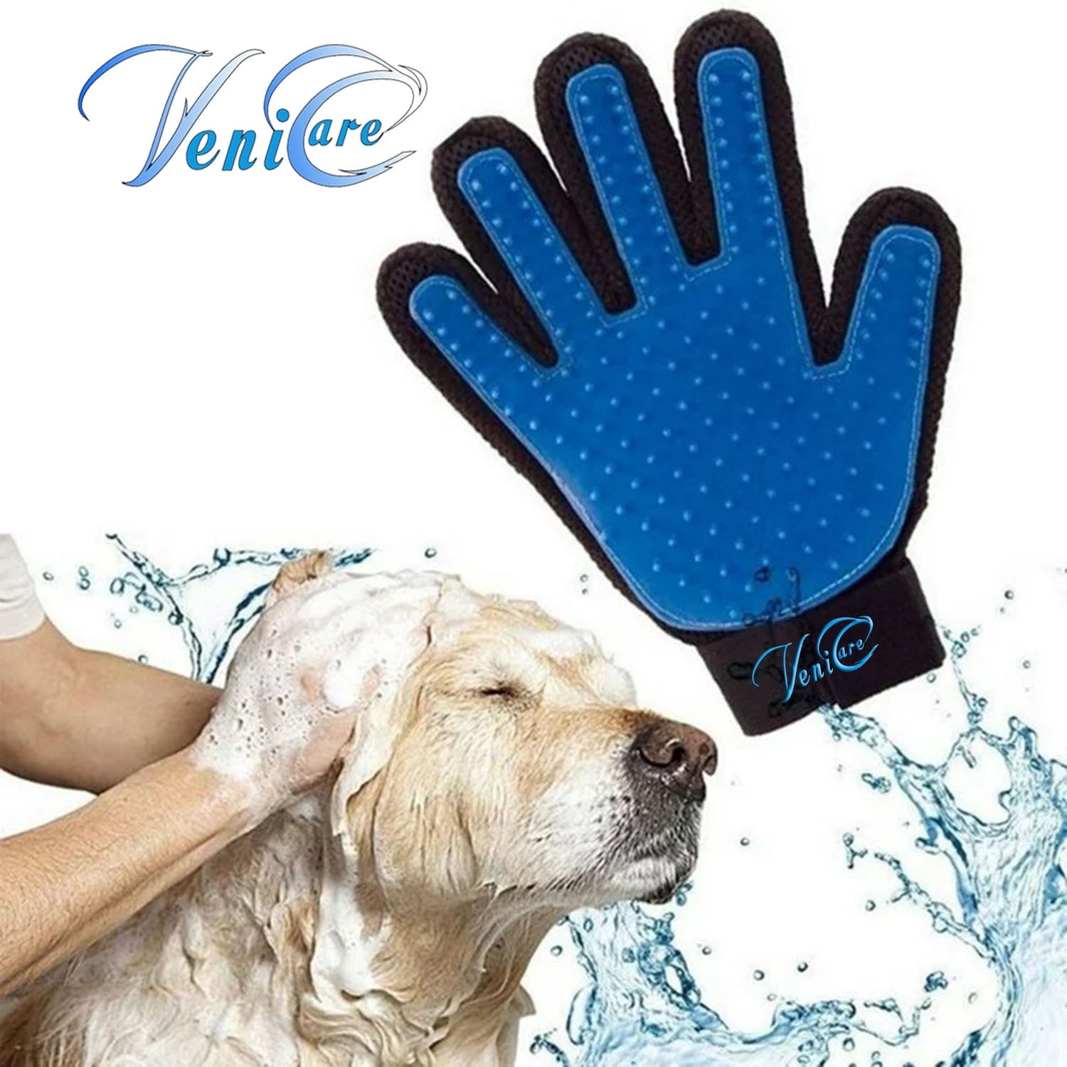 Venicare Pet Grooming Glove Dog Cat Gentle Deshedding Brush Massage Hair Fur Removal Tool right hand only