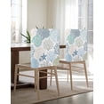 thumbnail image 5 of nqOlkjepod Coastal Chair Covers Set of 8, Decorative Chair Back Cover, Summer Beach Nautical Coral Starfish Dining Room Chair Slipcovers Removable Chair Protectors Covers for Party Banquet, 5 of 7