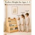thumbnail image 4 of TinyPalsa Kids Bookshelf, Montessori Baby Bookcase, Cute Bear Design, 3-Tier, Large Capacity with Side Storage, Safe & Stable Wooden Bookshelf for Kids Rooms, 4 of 9