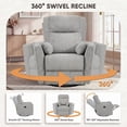 thumbnail image 3 of Homall 360° Swivel Nursery Recliner Power Swivel Rocker Recliner Chair with 2 Pillows Comfy High Back Adult Glider Rocker for Living Room,Loop Yarn Gray, 3 of 8