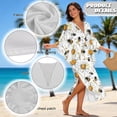 thumbnail image 6 of Xixirimido Bee White Daisy Print Kaftan Dresses for Women Plus Size V-Neck Moo Moos Batwing Sleeve Caftan Beach Dress Bathing Suit Cover-Up Loungewear, 6 of 7