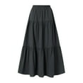 thumbnail image 4 of Women's Linen Solid A Line Wrap Skirt - Drawstring, Ruffle Hem, High Waisted, Sexy Beach Maxi Skirt, 4 of 4