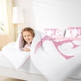 thumbnail image 3 of Erosebridal Girls Pink Bow Bedding Comforter Set, E Letter Queen Bedding Sets, Princess Style Bedroom Decor, Pink Reversible 7 Pieces, 3 of 6