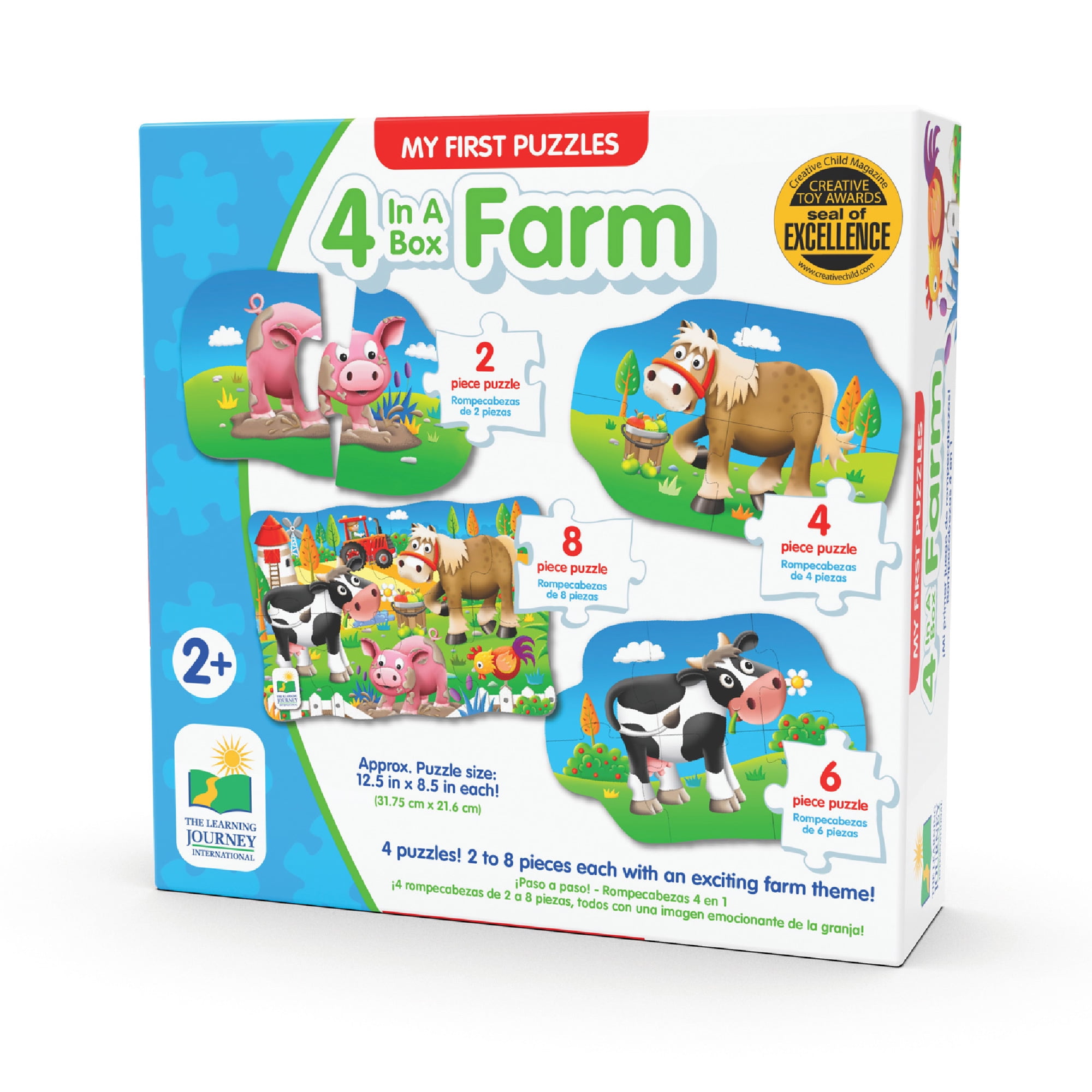 Farm Friends 12Piece Toddler Puzzle The Learning Journey My First Big Floor Puzzle Educational Gifts for Boys & Girls Ages 2 & Up 2 X 1.5