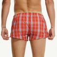 thumbnail image 4 of Mens Boxer Briefs Underwear Casual Plaid Printed Elastic Mid Waisted Breathable Side Slit Relaxed Loungewear Homewear Athletic Boxers, 4 of 5