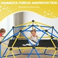 thumbnail image 6 of Climbing Dome,10FT Dome Climber with Hammock, Outdoor Play Equipment for 3 to 10 Children, Supports Jungle Gym up to 1,000 lbs, Rust Resistant, Easy to Assemble, Gift for Kids, Blue+Yellow, 6 of 8