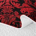 thumbnail image 5 of Erosebridal Hippie Damask Floral Twin Quilt Set for Women Girls, Vintage Bohemian Twin Coverlet Set, Black Red, 2 Pieces, 5 of 7