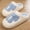 Blue, variant on Women's Faux Wool Closed-Toe Slippers with Bow, Round-Toe Soft-Sole House Shoes for Winter