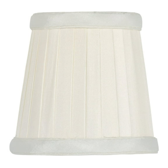 Eggshell Pleated Silk 3.5 Inch Clip On Chandelier Lamp Shade