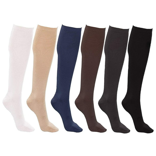 Winterlace - Women’s Trouser Socks, 6 Pairs, Opaque Stretchy Nylon Knee ...