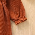 thumbnail image 6 of GZEFJRQM Girls Ruffle Button Princess Dress Kids Corduroy Ruffle Long Sleeve Dress with Headband Toddler Baby Girl Princess Party Dress Fall Winter Skirt Outfit, 6 of 7