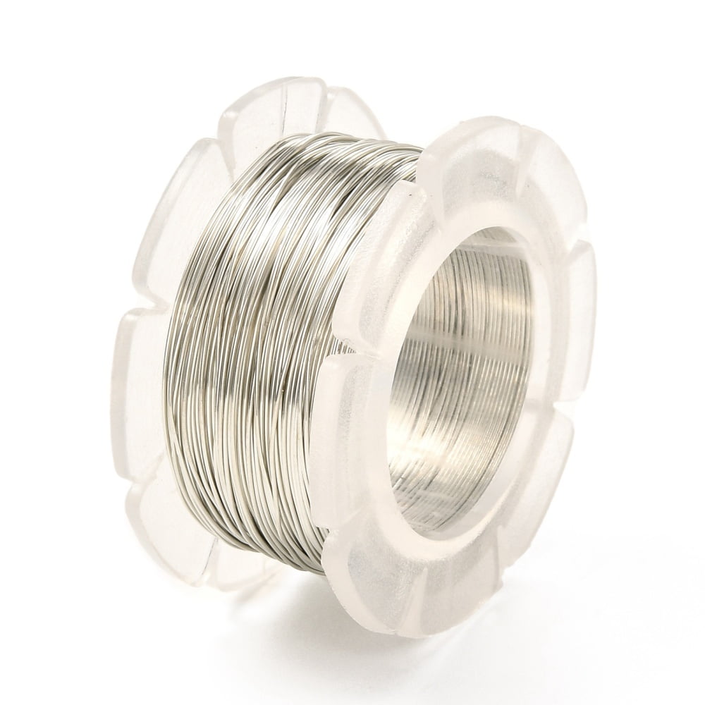 Round Copper Craft Wire for Jewelry Making Long-Lasting Plated Platinum 24 Gauge 0.5mm 39.37 Feet(12m)/roll. Gray